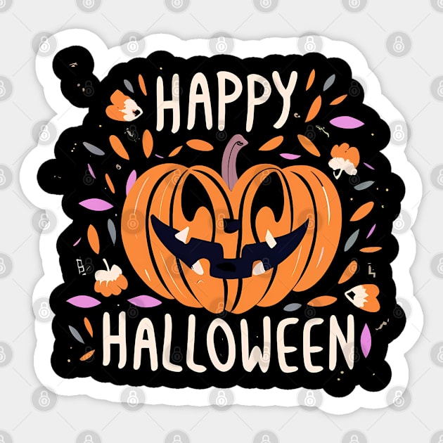 Happy Halloween Pumpkin Sticker by DivShot 